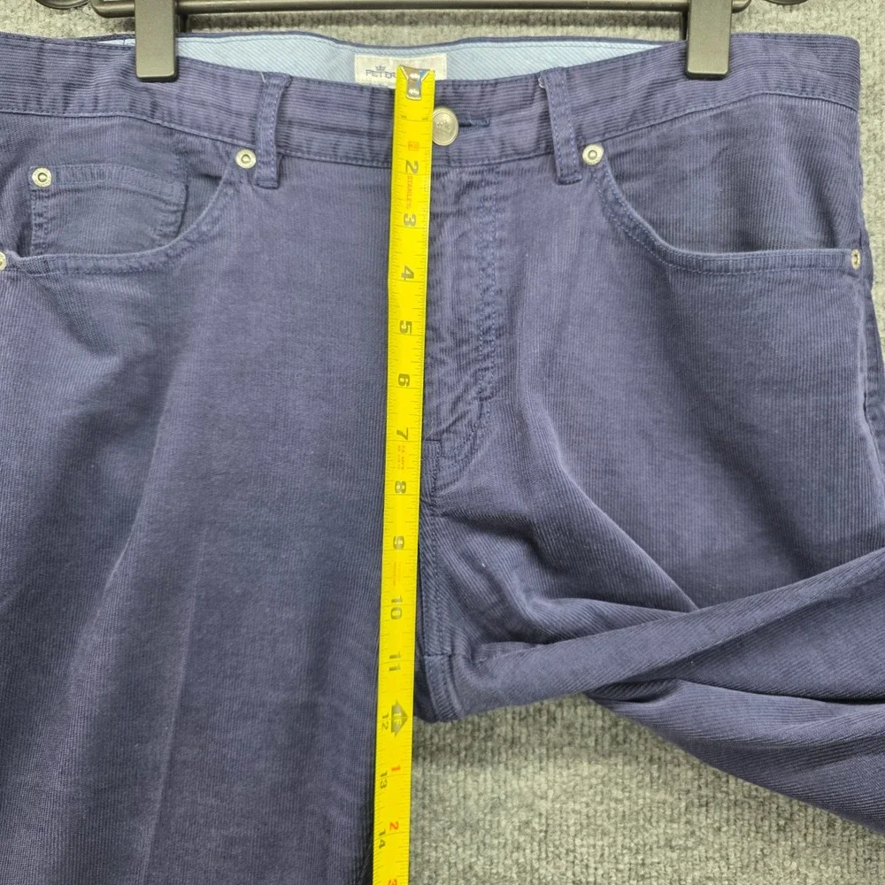 Peter Millar Mens Navy Blue Corduroy 5-Pocket‎ Straight Leg Pants MF19B29 34